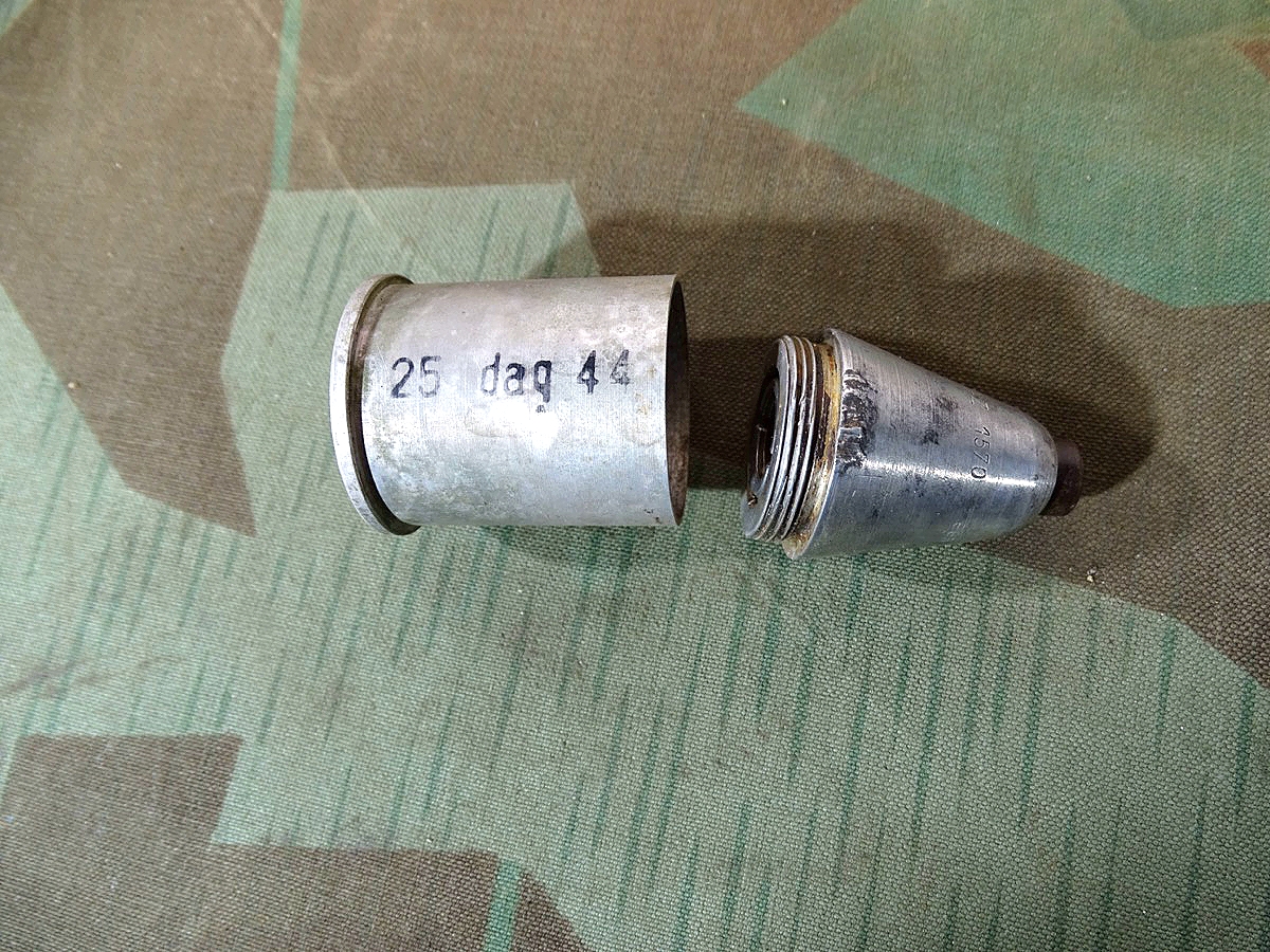 Alu Deko Zünder und - Hülsenboden, Spreng Patrone für Kampfpistole, eea 44, Weihrauch Zella -Mehlis