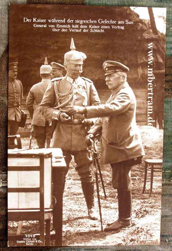Kaiser Wilhelm , Gefechte am San, mit General v. Emmich