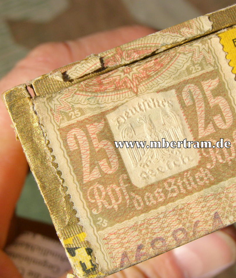 Zigarren Kiste für 25 Stück "Edelklasse" Zigarren, um 1932