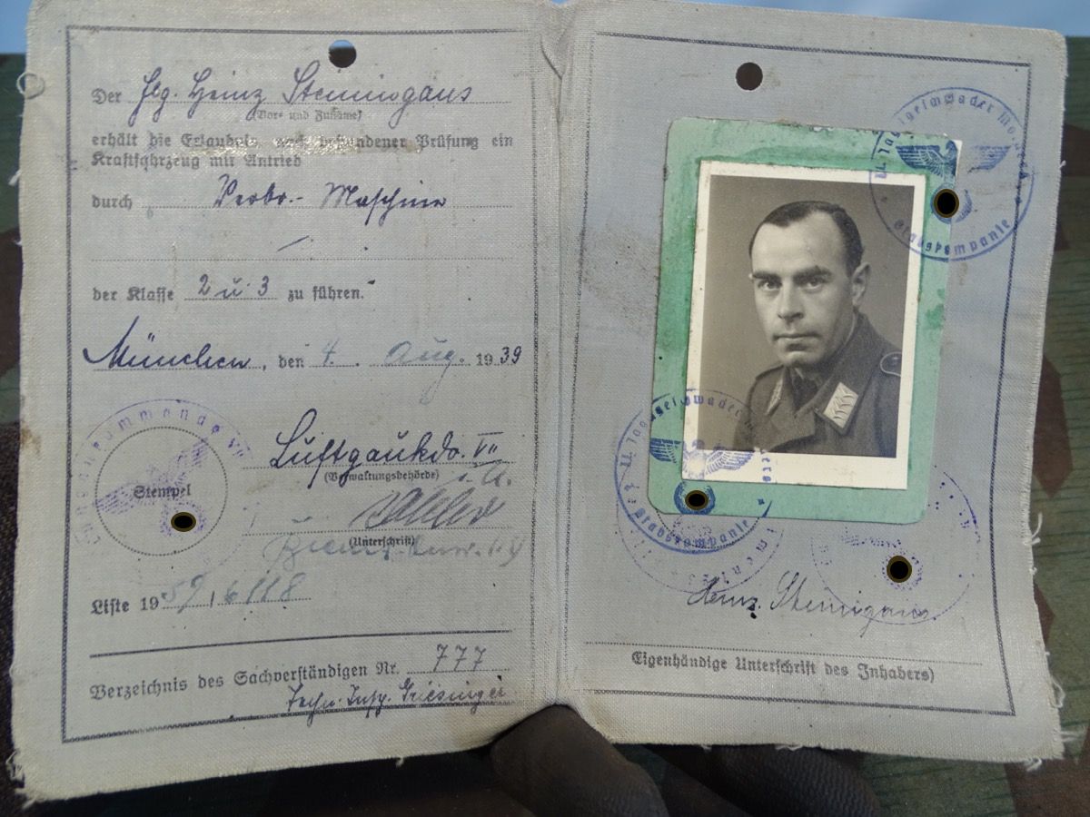 Luftwaffen Führerschein, Stamm Kp. 2. Jagdgeschwader ,Luftgaukdo VII, Kl. 2, 3, München 1939