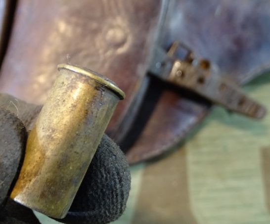 Tasche für Reichsrevolver M 83 mit 3 Hülsen, Fa. Billep Spandau, A.R. 39