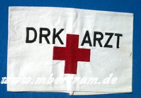 Armbinde "DRK Arzt" FA Bevo Wuppertal, gefertigt 45-1954
