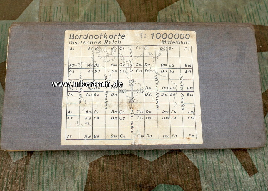 Luftwaffe Flugzeug Bord- Notkarte Deutsches Reich