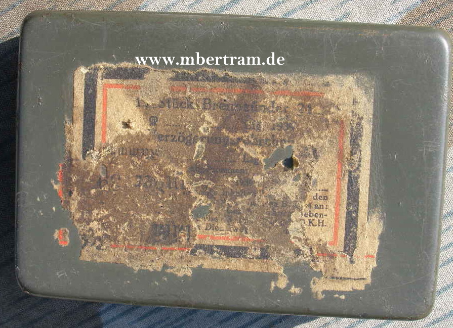 Blechdose 15 Stck Brennzünder 24 f. Stielhandgranaten