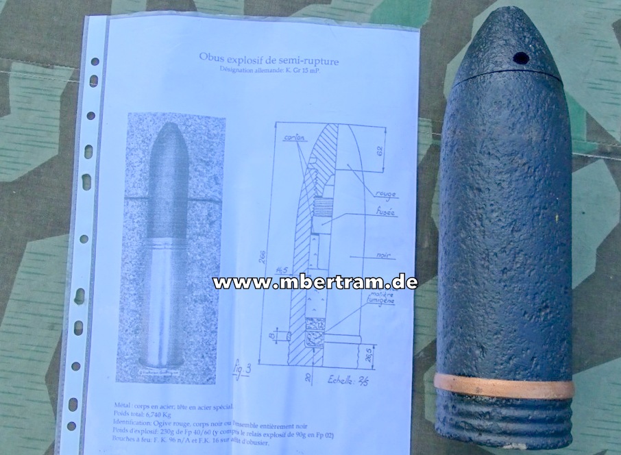 Deutsche 7,7 cm Pak Granate 1. Weltkrieg, Aufschlagzünder mV fur K.Gr. 15