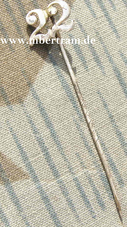 Regimentsnadel, Regiment 22, Buchstabenhöhe ca. 9mm