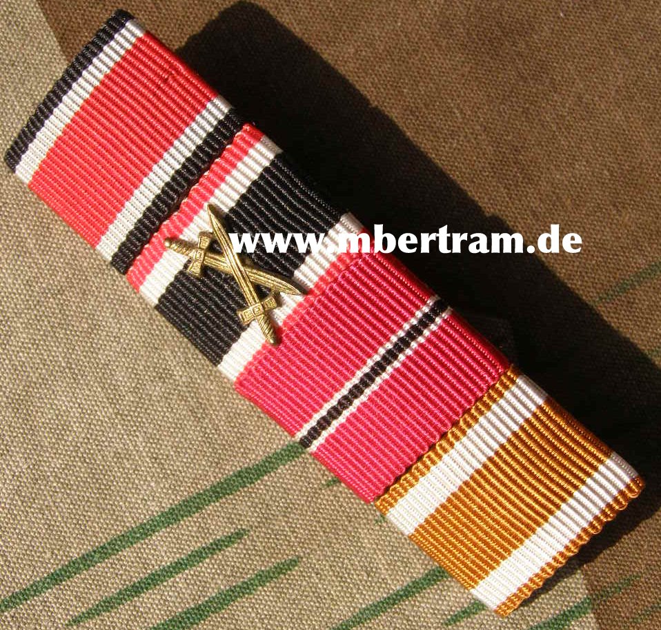 4er Bandspange: EK 2 1939, KVK 1939, Ostmed., Schutzwall