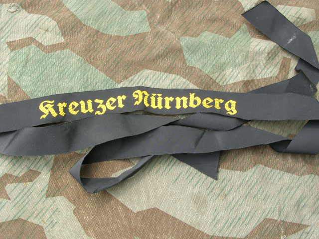 Mützenband Kriegsmarine "Kreuzer Nürnberg" Repro
