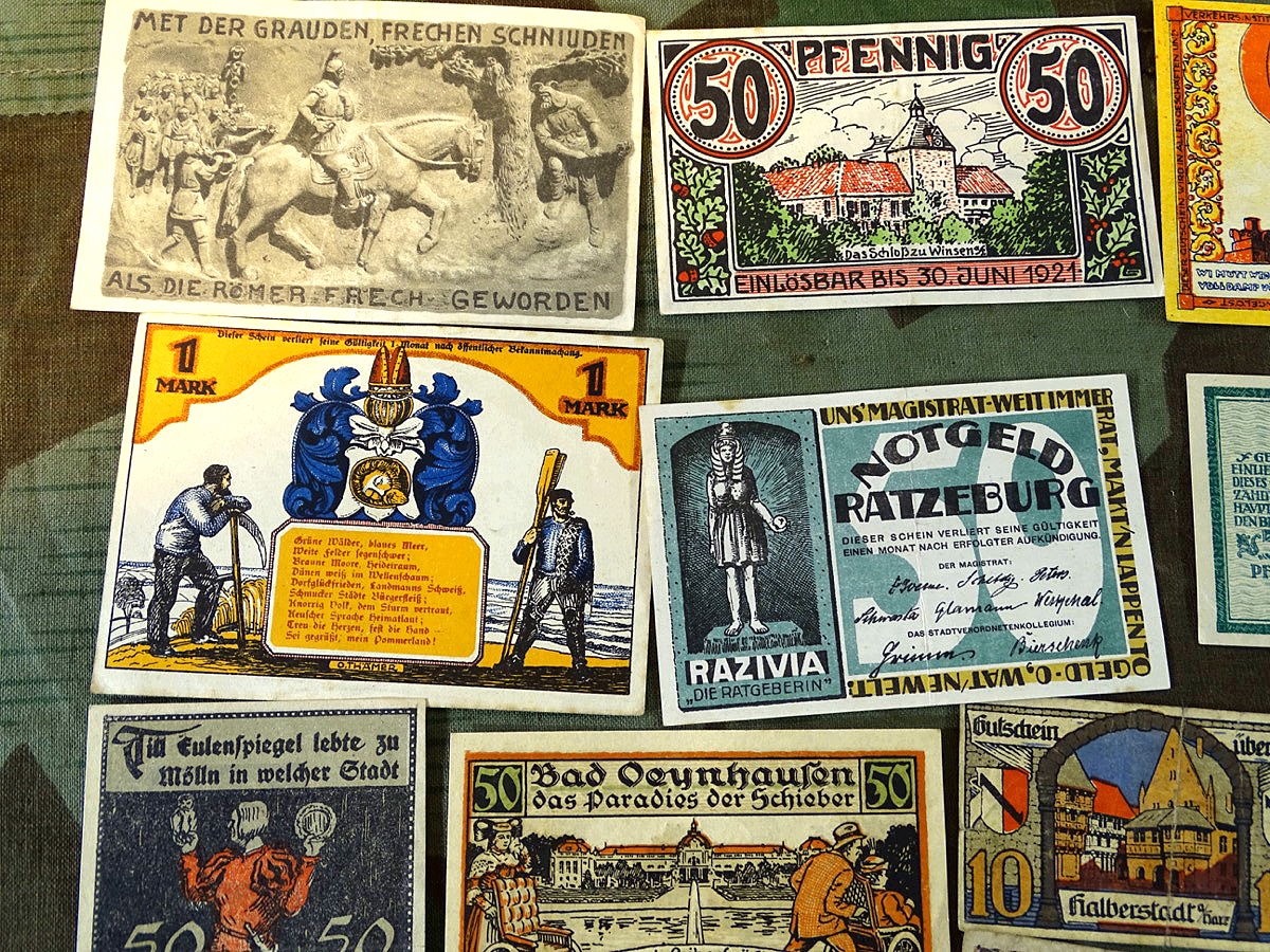 Notgeld : 22 Geldscheine Potsdam, Ratzeburg, Halberstadt, Bad Oeynhausen, Frankfurt Od., Otterndorf, Kiel, Braunschweig, Cuxhaven, BitterfeldHorn/Li. , Köslin… Notgeld : 22 Geldscheine Potsdam, Ratzeburg, Halberstadt, Bad Oeynhausen, Frankfurt Od., Otterndorf, Kiel, Braunschweig, Cuxhaven, BitterfeldHorn/Li. , Köslin…