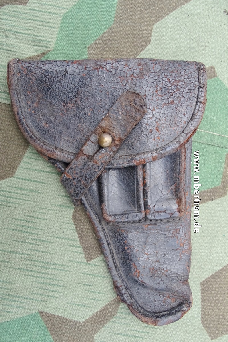 1. Weltkrieg, Tasche für größere 7,65er Pistolen mit 2 Magazinfächern, z.B. Frommer Stop