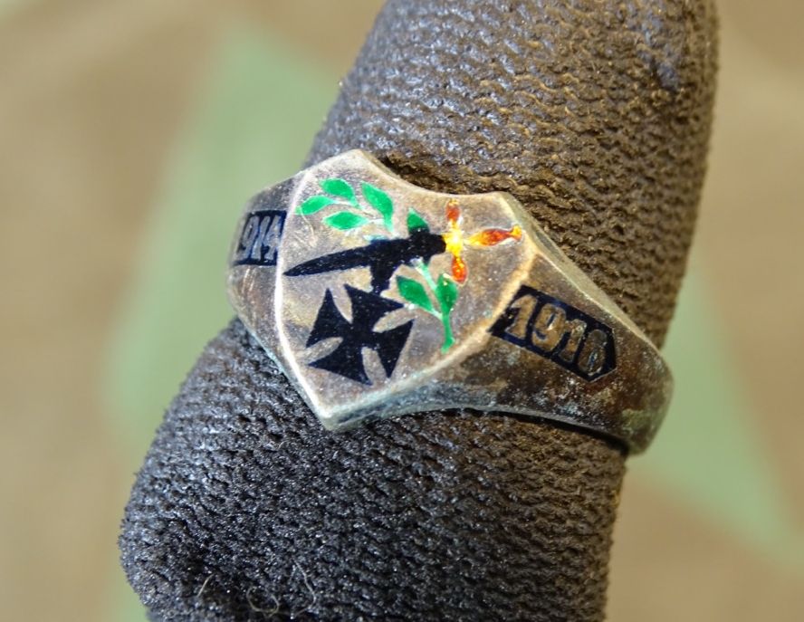 Patriotischer Schmuck erster Weltkrieg, Fingerring mit  EK 1914 -1916