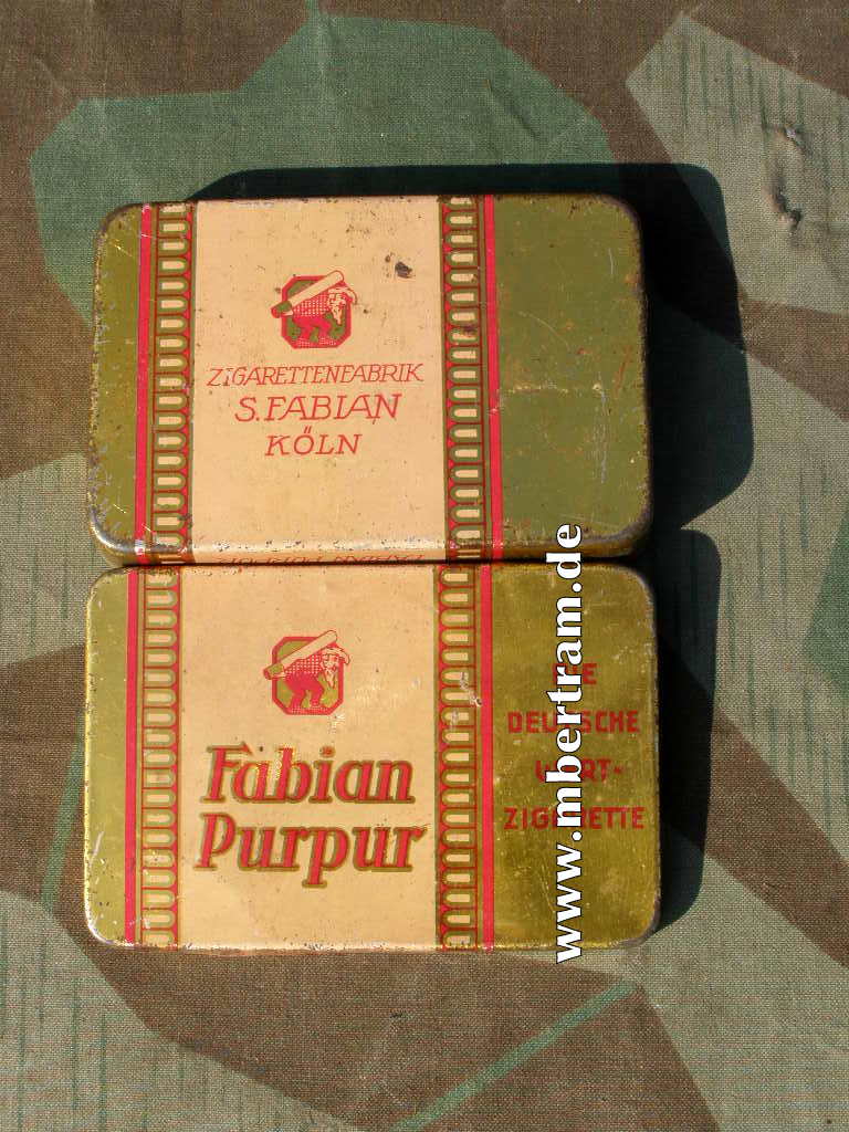 Alte Zigarettendose Köln: "Fabian Purpur Cigaretten"