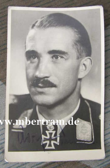 Signatur: Galland, Adolf, General d. Jagdflieger, RK Schw.Brill.