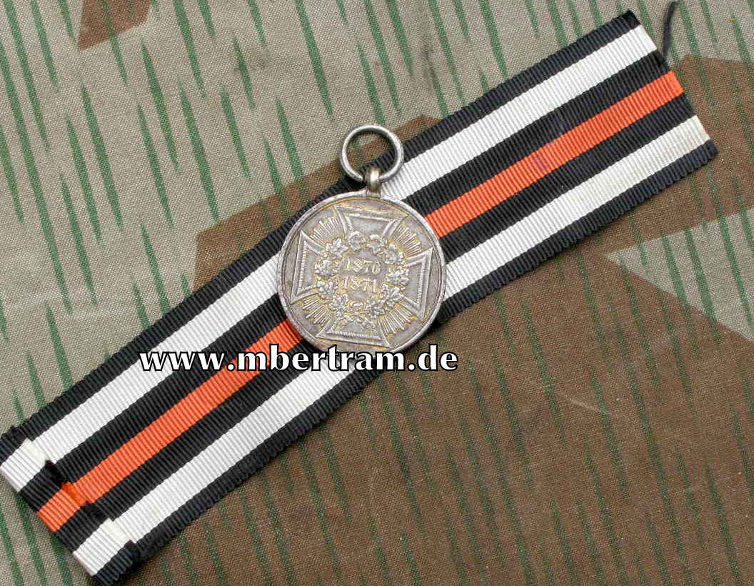 Kriegsdenkmünze 1870/71 glatter Rand. Eisen mit Band