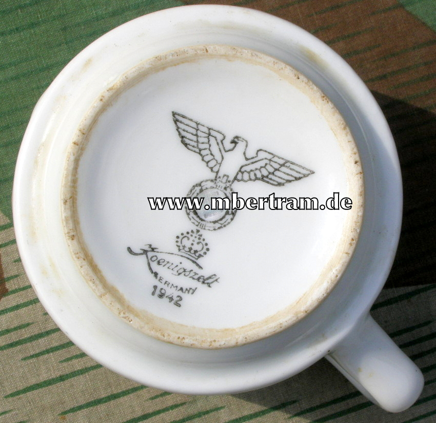 Wehrmacht Heer Porzellan Kaffeetasse, Königszelt, 1942