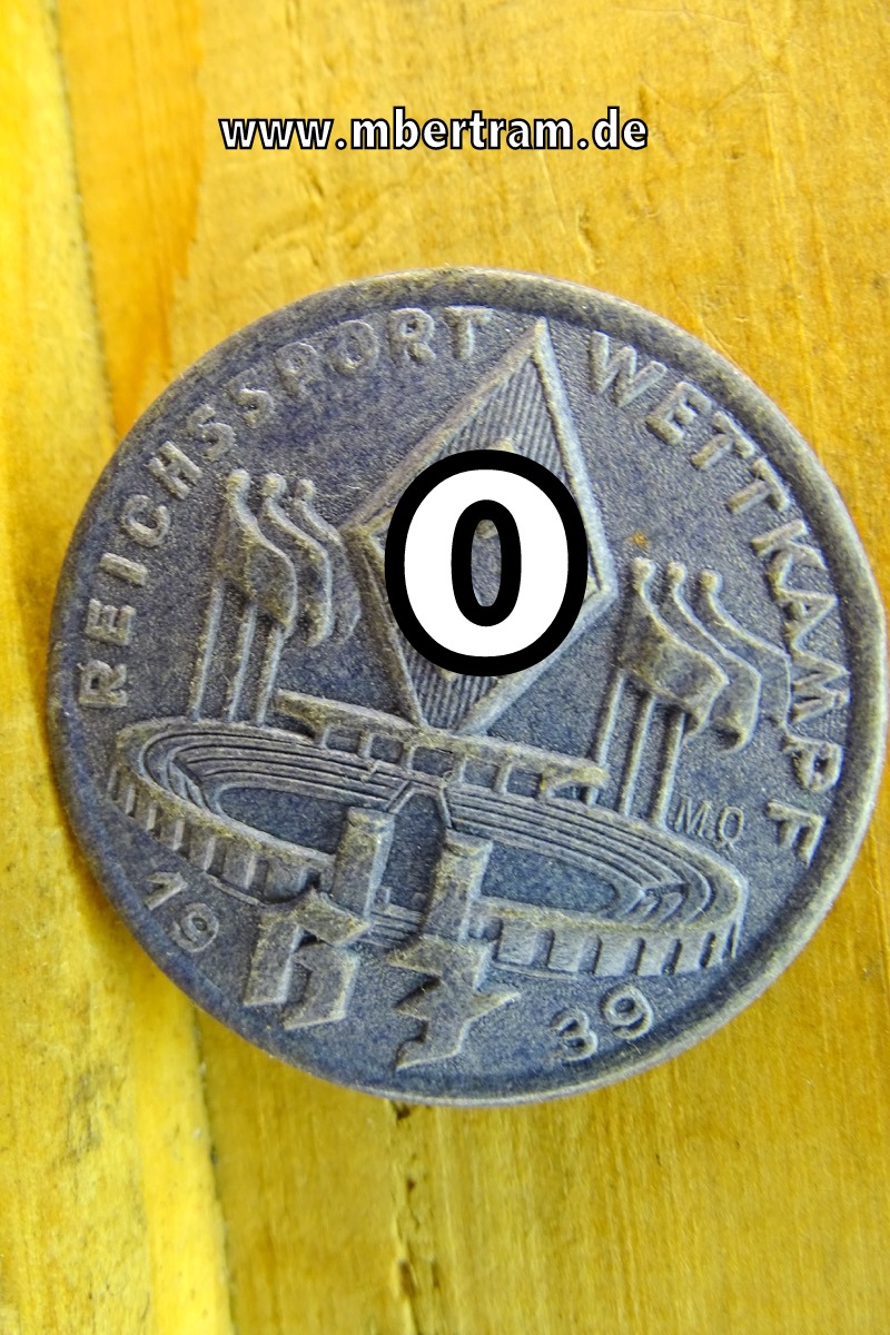Treffabzeichen HJ Reichssportwettkampf 1939, Pappe, blau