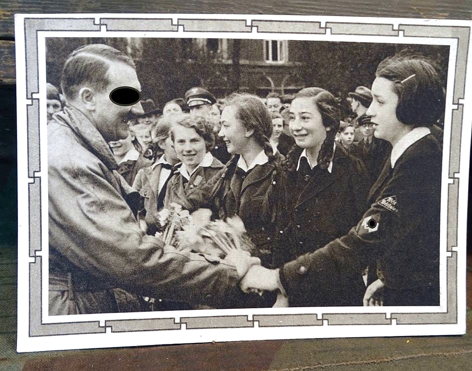 Propaganda Portrait Postkarte Der Führer mit BDM Mädchen, West Westfalen Gebietsdreieck