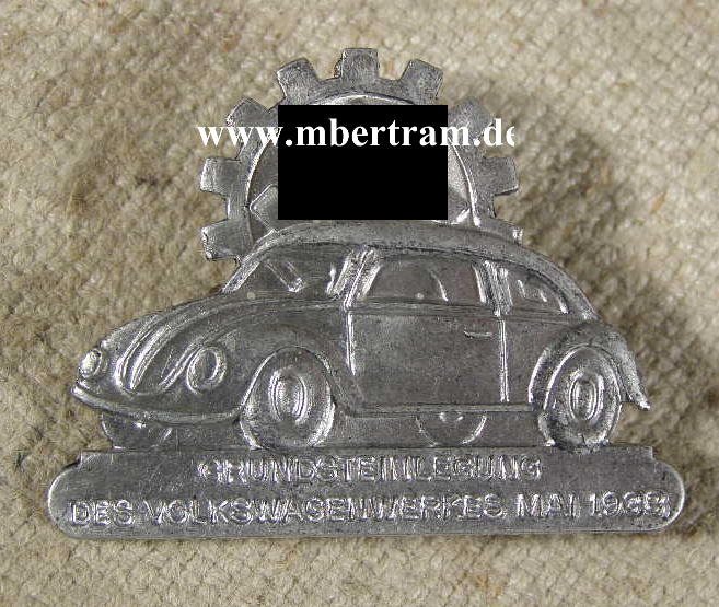 Replik: KDF Abzeichen Grünung Volkswagenwerk Mai 1938