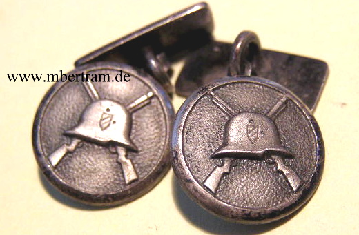 Pärchen Manschettenknöpfe für Infanterie Offiziere
