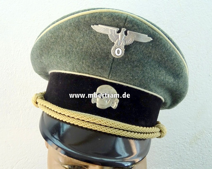 Hochwertige Kopie, Waffen SS Offizires Schirmmütze Infanterie, Gr 57