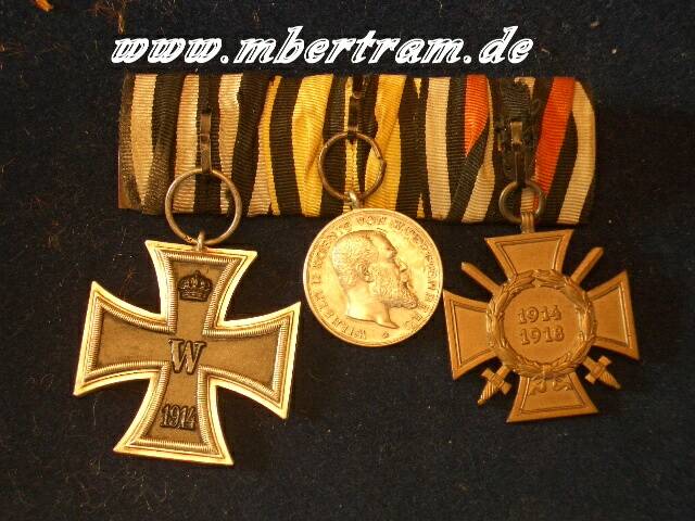 3er Ordensspange eines würtemberger Soldaten 1914-18