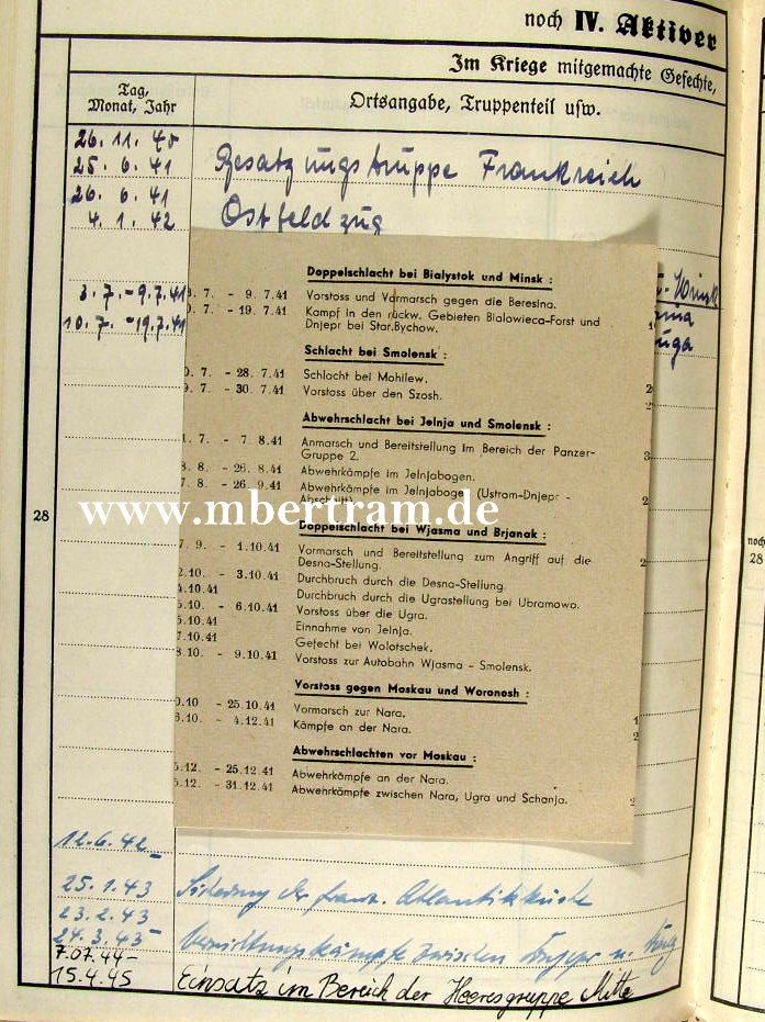 624-33 Wehrstammbuch Nahkpf Ausbildung, Pz.Vern.abz.,EK2, NkSp.