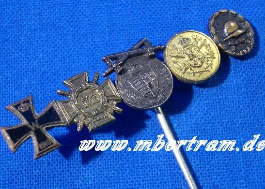 5er Miniaturenspange: Ek2,Frontk.Eh., 2 Österreich Med. ...