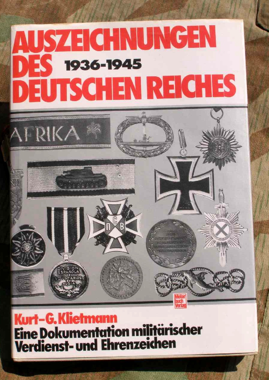 Klietmann: Auszeichnungen des Deutschen Reiches 1936-1945