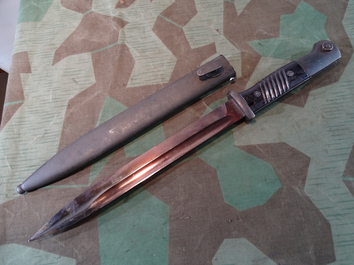 Wehrmachts K 98 Seitengewehr SG 84/98 mit Bakelit Griffschalen, 1941, asw - E&F Hörster, Solingen 