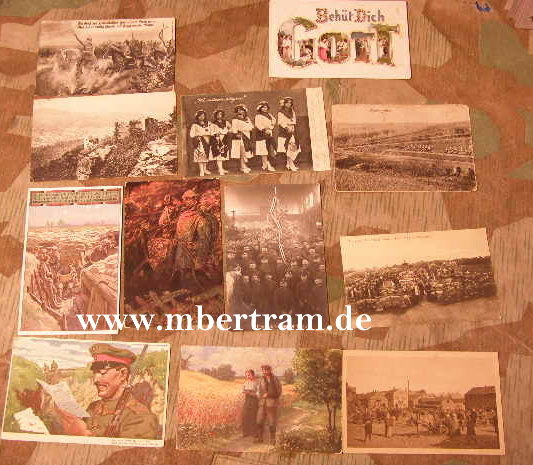 12 Feldpostkarten 1. Weltkrieg, gemischt