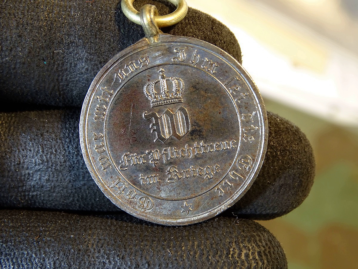 Kriegsdenkmünze 1870/71, Eisen für Nichtkämpfer, mit Band
