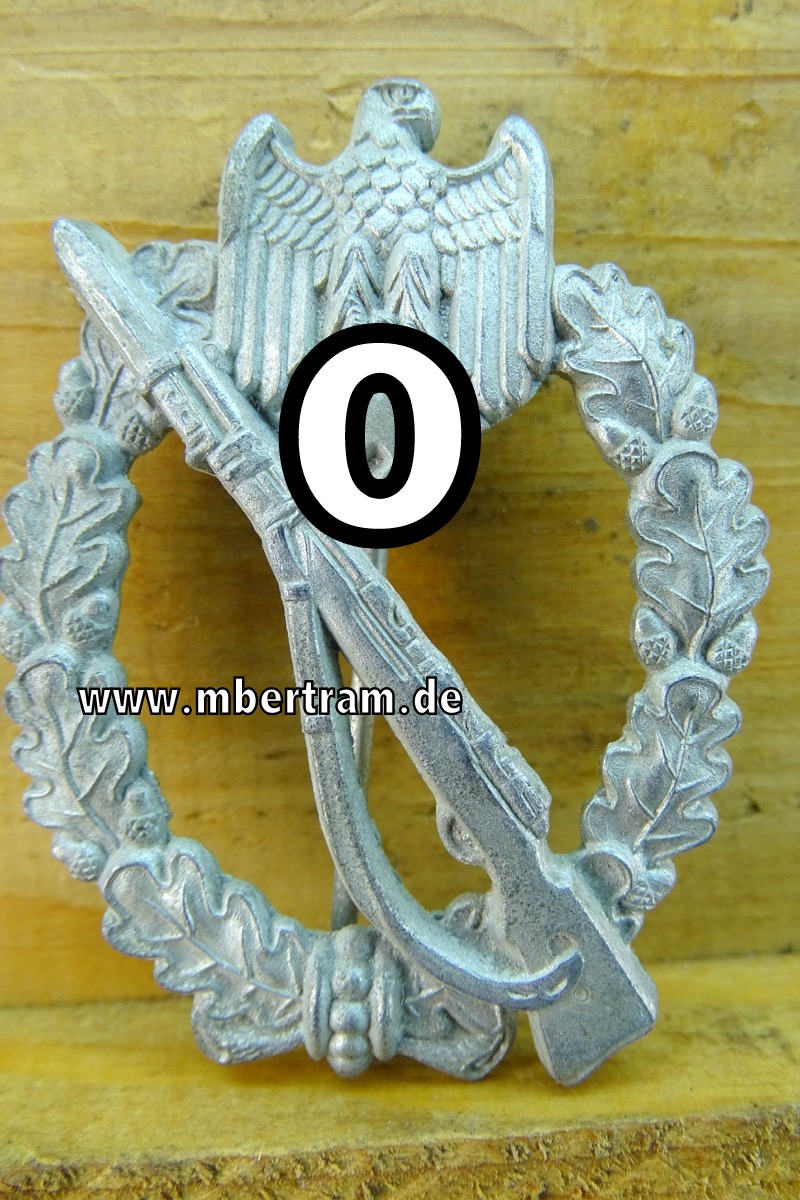 Infanteriesturmabzeichen in Silber - Assmann 4,  Feinzink versilbert