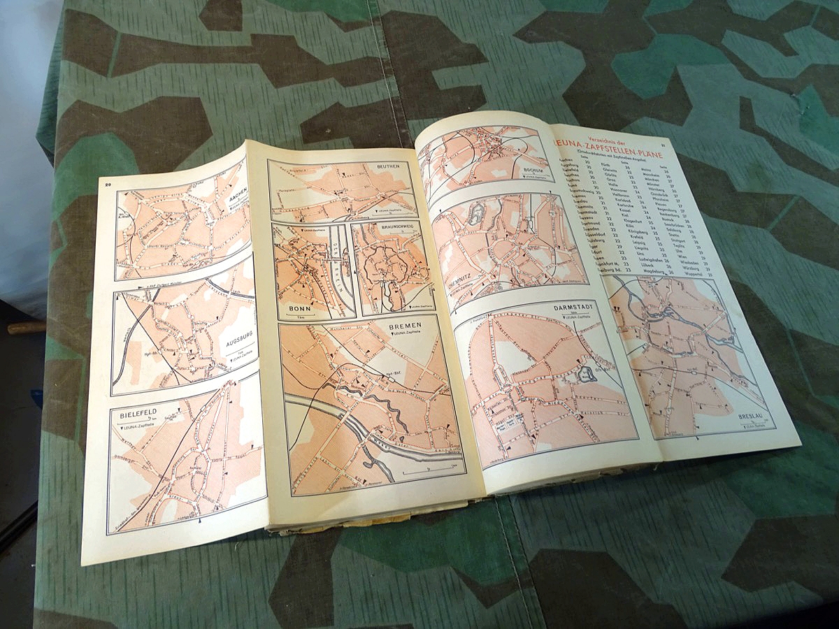 Leuna Werke Zapfstellen Atlas Ausgabe 1939, Deutsche Gasolin Aktien Gesellschaft. A.Hitler Platz Berlin