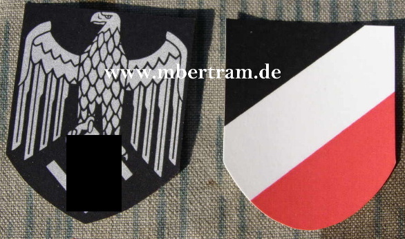 Replik: 1 Paar Wehrmacht Heer Helmwappen, hauchdünn