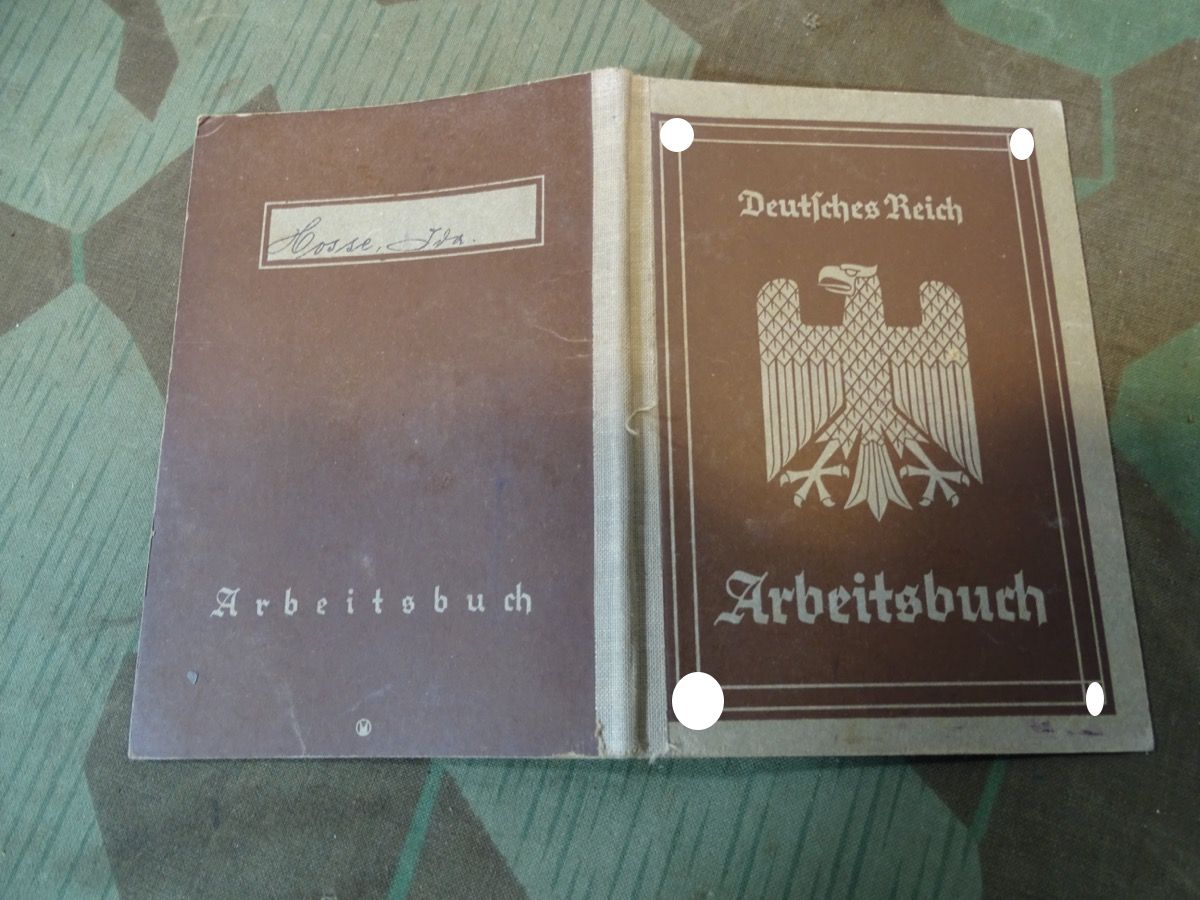 Deutsches Reich Arbeitsbuch, Vorkriegsausführung, ,Ida Hosse,  Solingen, Küchenmädchen