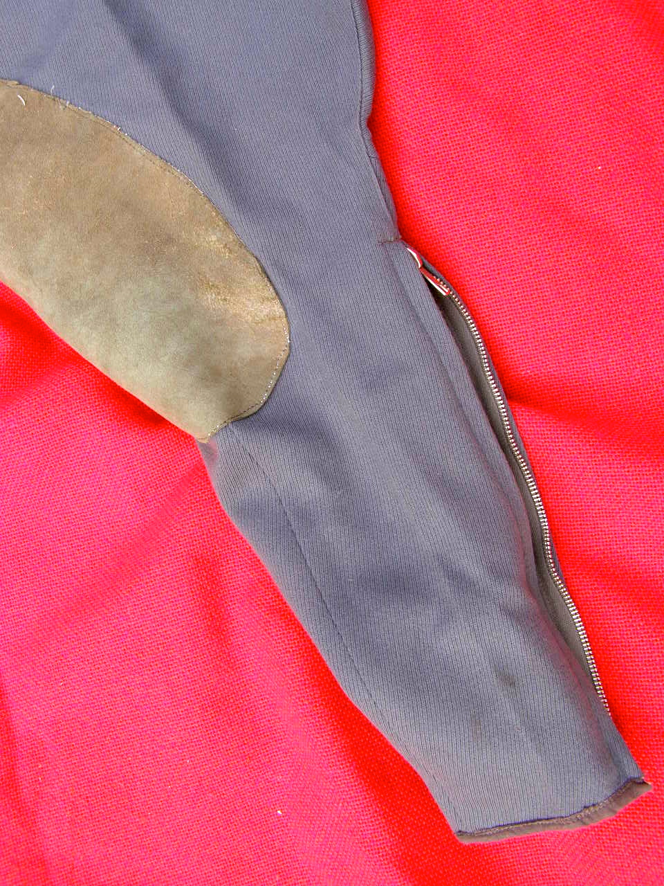 Replik: Steingraue Offiziers Breeches mit Lederbesatz