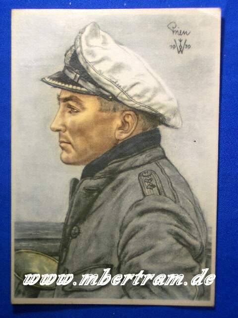 Willrich farbige Propaganda-Postkarte Kapt. Ltn. Prien