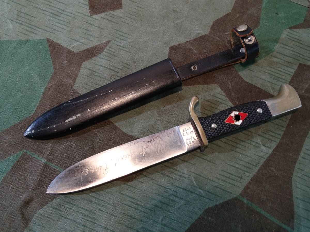 Replik : HJ Messer / HJ Dolch mit Devise Blut u. Ehre, RZM M 7/2 1937
