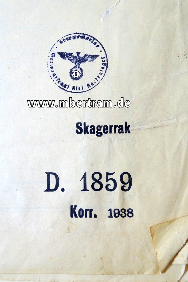 Kriegsmarine Seekarte Skagerrak D 1859, 1938