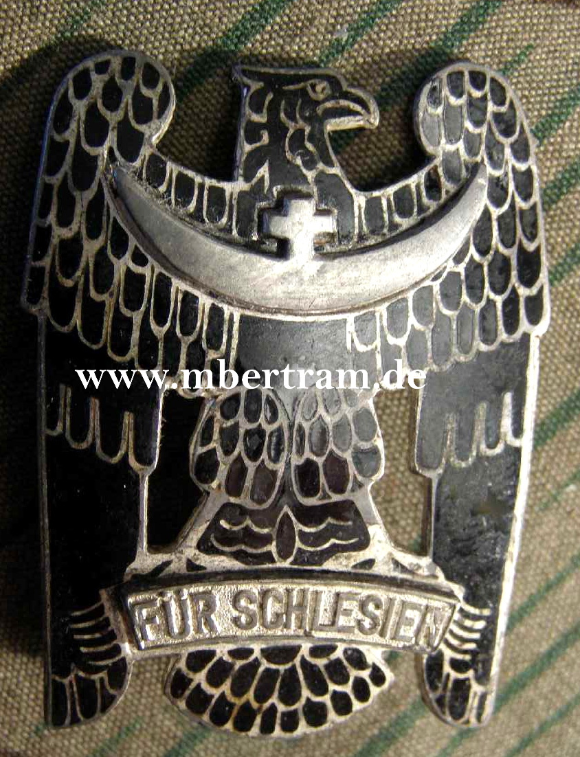 Schlesischer Adler 1. Stufe Buntmetall emailliert, m. Auflagen