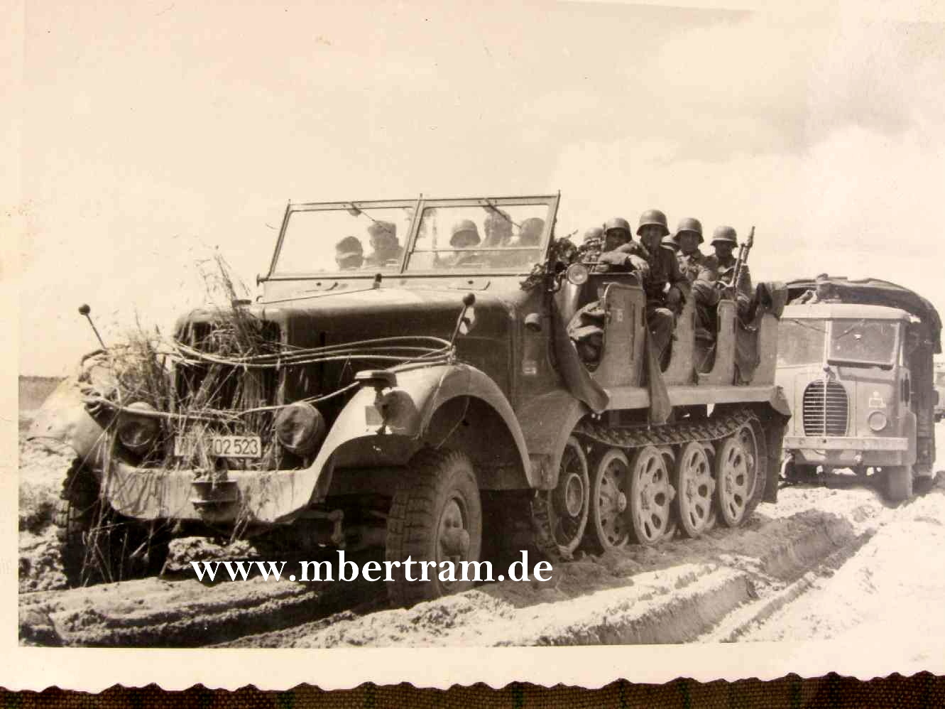 Foto-Wehrmachts Halbketten Fahrzeug, Sand ( Afrikafeldzug)