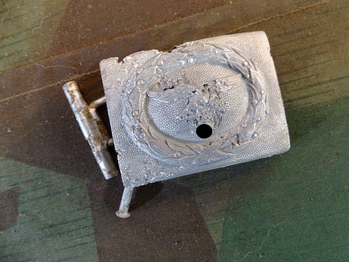 Frühes Koppelschloss Luftwaffe, Manschaften, Aluminium, durchgeprägt, Fundstück