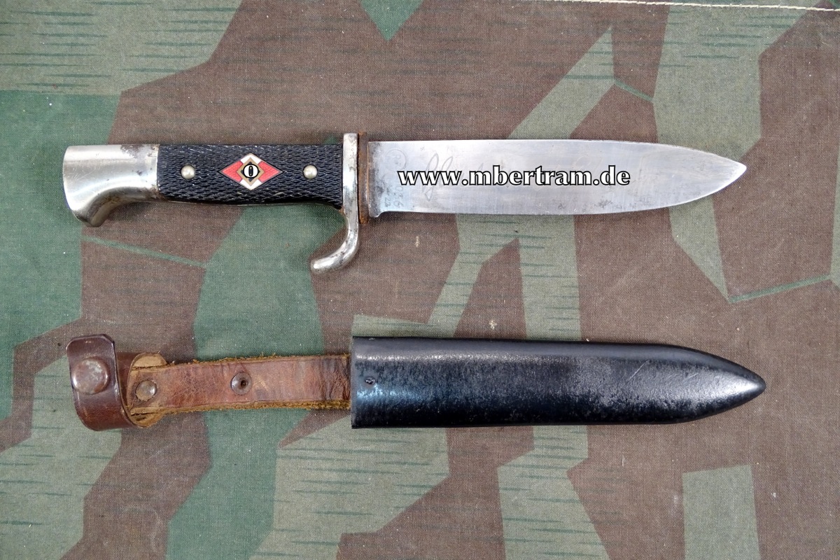 Früher HJ Dolch 1936. "Blut und Ehre" Doppel Hst:. "M7/22 - W.Weltersbach SG"