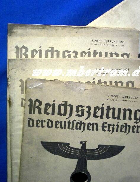 4 Stück Reichszeitung d. deutschen Erzieher, NS Lehrerbund