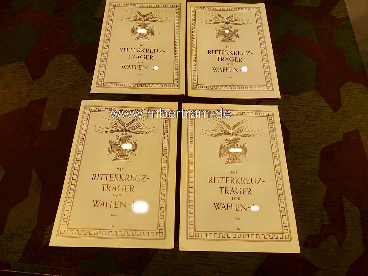 Faltblatt : 4 Ausgaben Die Ritterkreuzträger der Waffen SS Folge 1,2,3,4