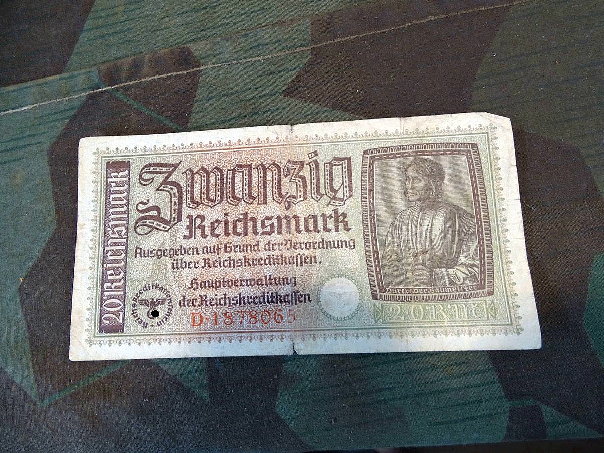 20 Reichsmark 30er / 40er Jahre, Original Geldschein aus dem 3 Reich