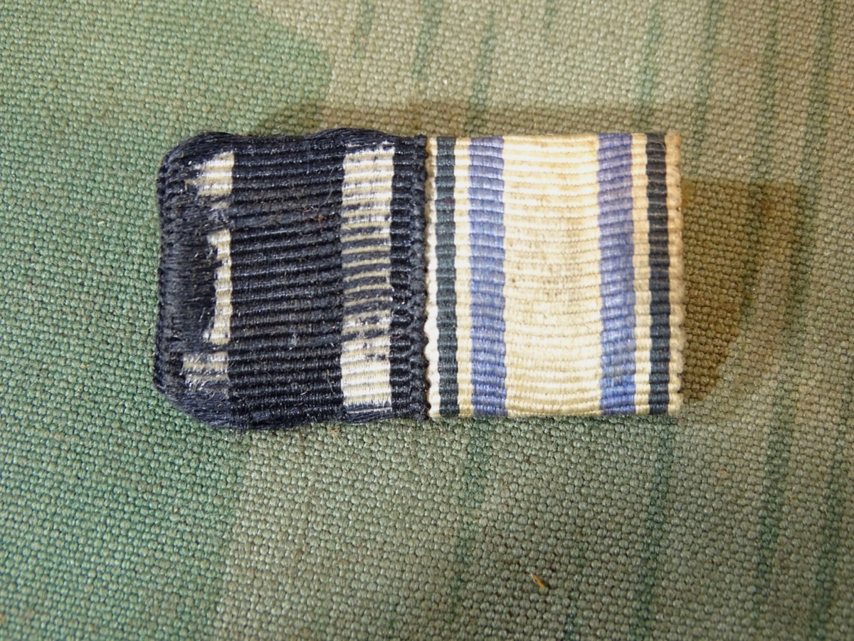 2er Bandspange EK 2 1914, Bayern Militär Verdienstkreuz , stark getragen