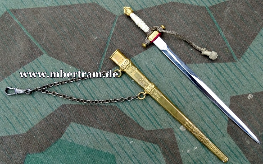Miniatur Offiziersdolch kaiserliche Marine, Portepee, Gehänge