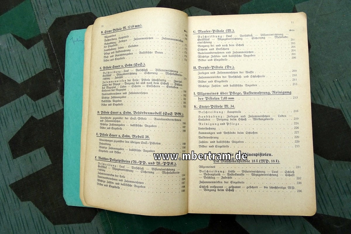 15815-7 Dienstanweisung: Waffentechnischer Leitfaden für die Ordnungspolizei, 1940, SELTEN