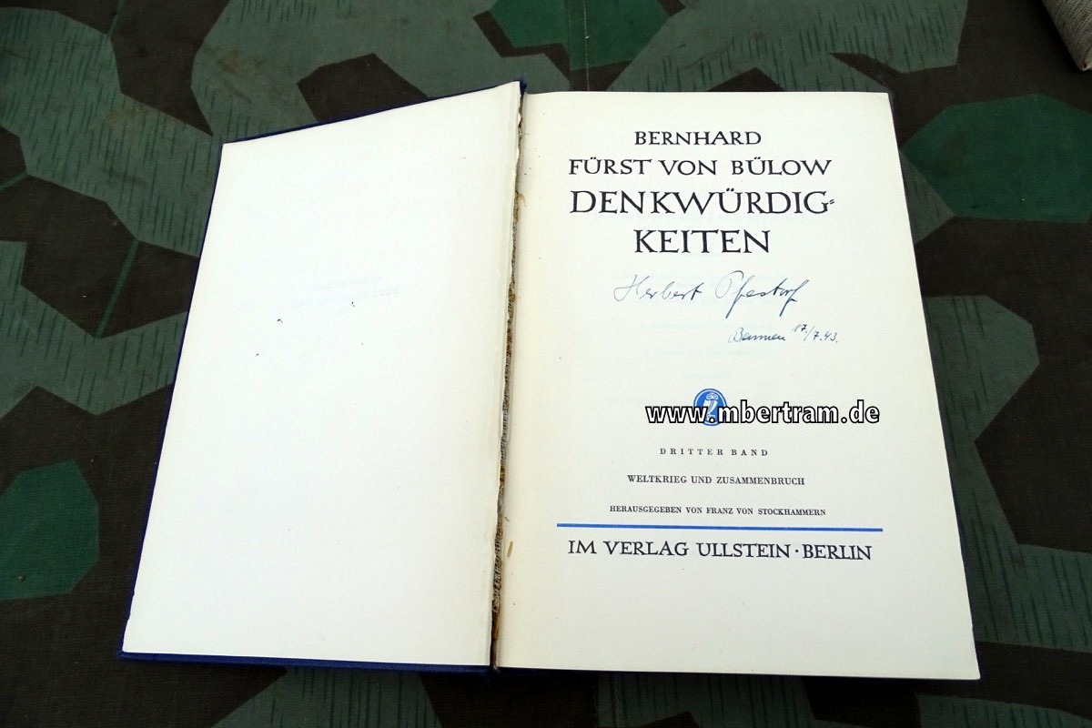 Bülow, Bernhard von, Stockhammern, Franz von: Denkwürdigkeiten : 4 Bände